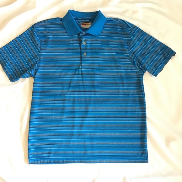 Men's Grand Slam Airflow Classic-Fit Striped Performance Golf Polo Size Large - Picture 4 of 6